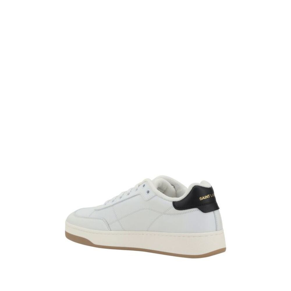 Saint Laurent White Calf Leather Bos Taurus Low Top Men's Sneakers - Picture 3 of 4